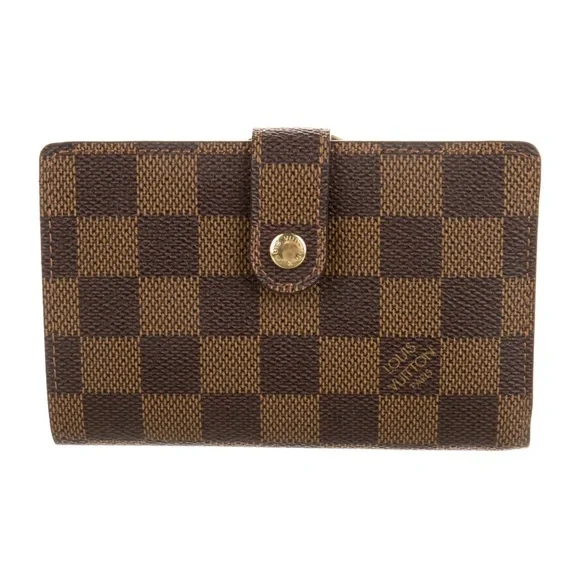 Louis Vuitton Damier Ebene French Kisslock Compact Wallet PLZ READ